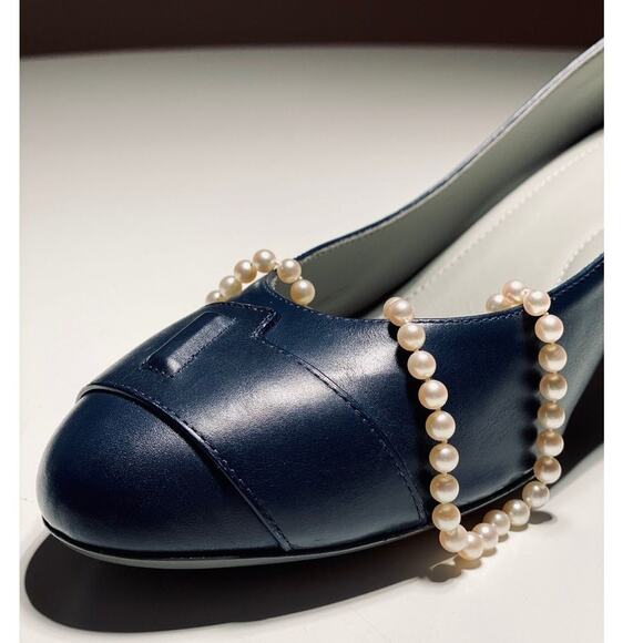 Moses Grace Vigore Navy Leather Pumps | Size 41.5 | Italian Vero Cuoio - Picture 2 of 7